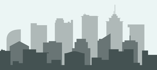 Silhouette modern cityscape skyline vector illustration
