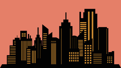 City skyline at night stock vector illustration