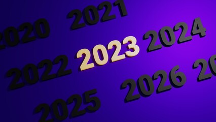 Nouvelle année 2023 avec effet de lumière, bannière 2023