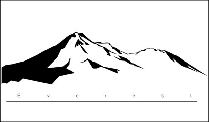 the icon or sticker for the world's largest mountain shadow - obrazy, fototapety, plakaty