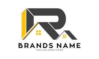 Abstract IRA alphabet with home property vector logo