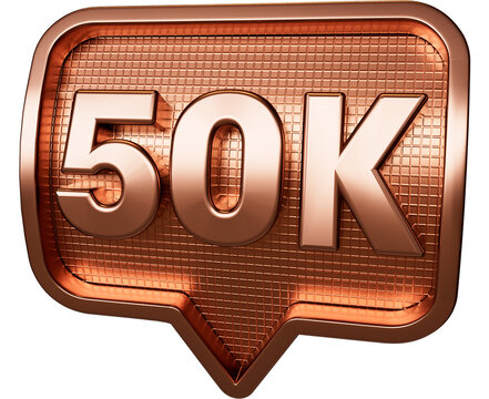 Icon 50k followers 3d gold