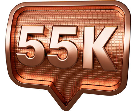 Icon 55k followers 3d gold