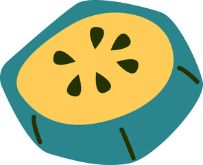 Sliced zucchini flat icon Healthy vegetable Agriculture