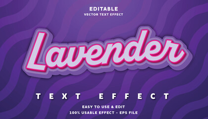 lavender editable text effect with modern and simple style, usable for logo or campaign title	
