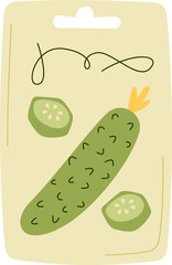 Cucumber seeds in plastic package flat icon Agriculture