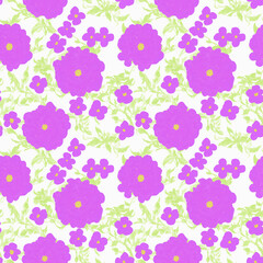 Fototapeta na wymiar Floral seamless pattern design with pink flowers, repeating background