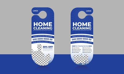 Home cleaning service door hanger design template, hotel knob design. vector door hanger.