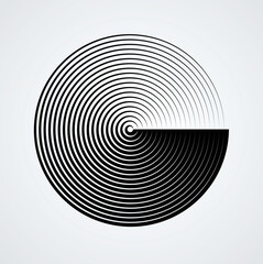 Fototapeta premium Lines in Circle Form . Spiral Vector Illustration .Technology round Logo . Design element . Abstract Geometric shape .