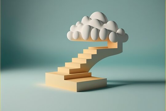 Digital illustration about cloud and ladder. © SCHRÖDER
