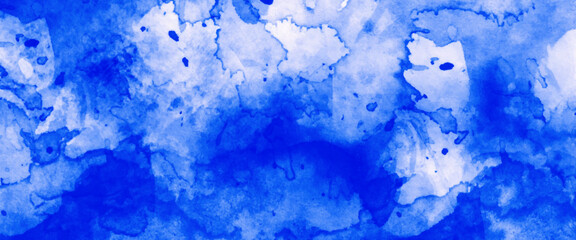 Blue watercolor and paper texture. Abstract of blue watercolor background. Blue watercolor paint background. Watercolor blue texture background. 