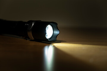 There is no light, the flashlight lies and shines