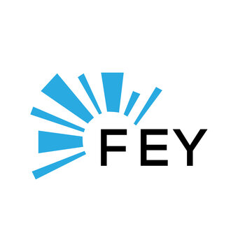 FEY letter logo. FEY blue image on white background and black letter. FEY technology  Monogram logo design for entrepreneur and business. FEY best icon.
