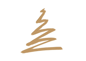 Hand drawn oil brush stroke Christmas tree with star isolated  on png or transparent  background. Graphic resources for New Year, Birthdays and luxury card.