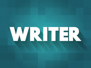 Writer is a person who uses written words in different writing styles and techniques to communicate ideas, text concept background