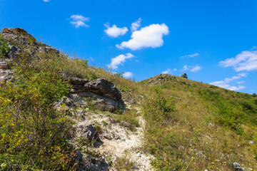 Wild rocky and mountainous nature of Eastern Europe. Landscape background