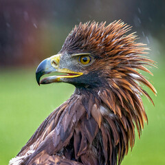 golden eagle in the rain