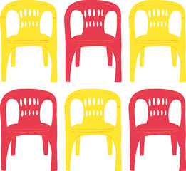 yellow and red plastic bar chair pattern transparent background