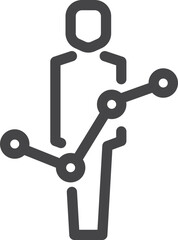 Man with point chart icon. Business report analytics