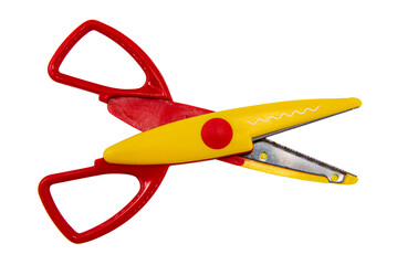 Stationery office scissors on a white background. scissors isolate