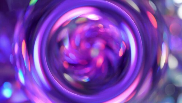 Purple magenta neon pink blue circle motion. Lights and bokeh. Abstract magic christmas background