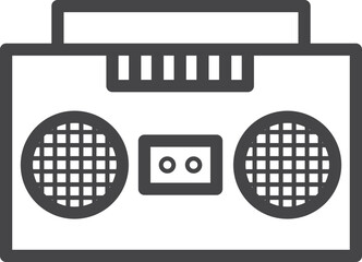 Tape recorder linear icon. Retro boom box © MicroOne