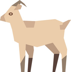 Goat in polygonal style. Farm animal color icon