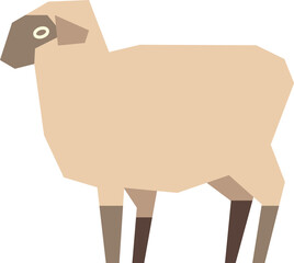 Sheep icon. Fluffy farm animal in polygonal style