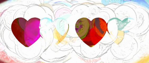 Abstract hearts digital background