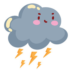 storm cloud kawaii weather
