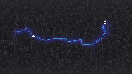 View from above the map buildings. Gps map navigation to own house. Detailed view of city. Abstract transportation background. Vector, illustration.