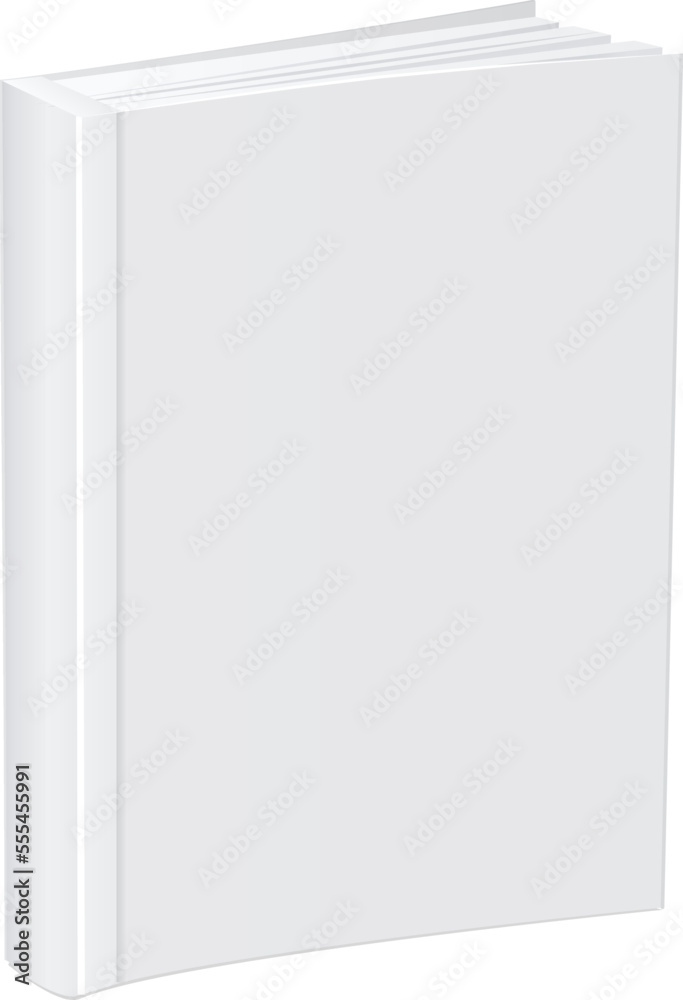 Sticker White book mockup. Realistic blank hardcover front