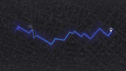View from above the map buildings. Gps map navigation to own house. Detailed view of city. Abstract transportation background. Vector, illustration.