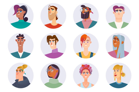 Designers staff characters avatars isolated set. Artists, illustrators and developers. Diverse men and women working in team in creative studio. Illustration with people in flat cartoon design
