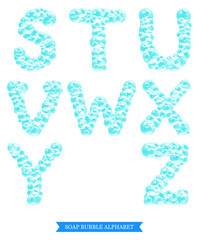 Font of soap bubbles illustration