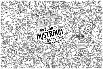 Set of Australian traditional symbols and objects