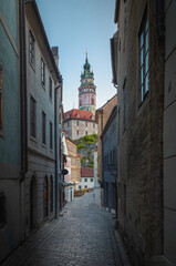 Cesky Krumlov Street and Castle - Cesky Krumlov, Czech Republic