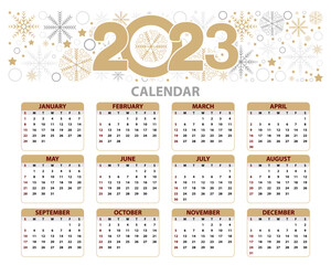 Calendar 2023 floral with multi colours 