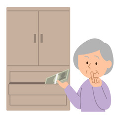 タンス貯金をするシニア女性②