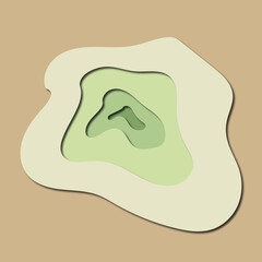 Abstract circle paper cut smooth color composition