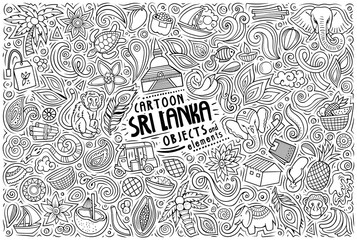 Set of Sri Lanka traditional symbols and objects