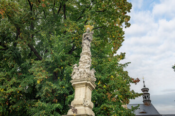 John of Nepomuk Statue near Sedlec Ossuary - Kutna Hora, Czech Republic
