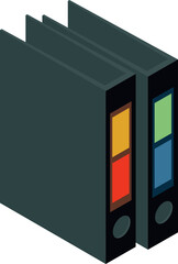 File folders cartoon icon. Office document storage