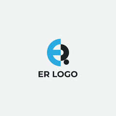 E and R letter monogram simple