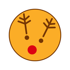 Fototapeta premium illustration of a deer face, cute deer flat design, Christmas animal icon