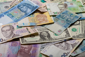 Fototapeta na wymiar Paper money from different countries
