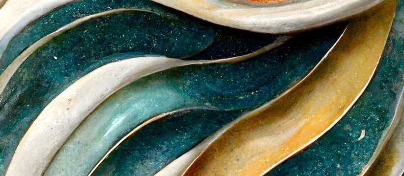 Abstract ceramic motif. colorful wave background. Antique metallic color combination