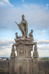 Fototapeta na wymiar St. Ferdinand III of Castille Statue at Barborska Street - Kutna Hora, Czech Republic