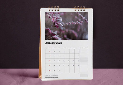 Nature Desk Calendar 2023 Layout