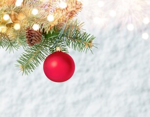 Fototapeta na wymiar Christmas beautiful tree decorations for holiday